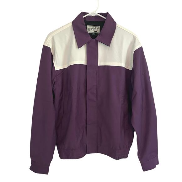 Bogey Boys Full Zip Retro Style Purple White Block Track Jacket S Small NWOT - Picture 1 of 8